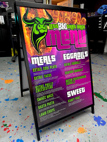 Custom Double-Sided A-Frame Sidewalk Sign (Prints Included)