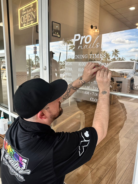 Business Hours Door Lettering