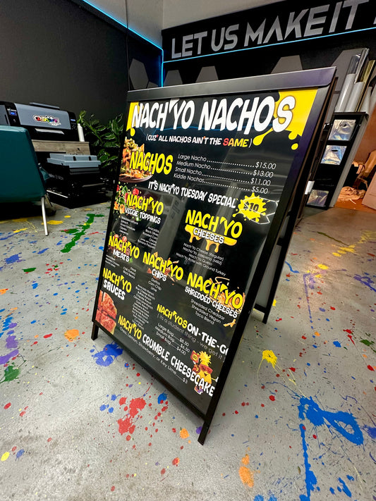 Custom Double-Sided A-Frame Sidewalk Sign (Prints Included)