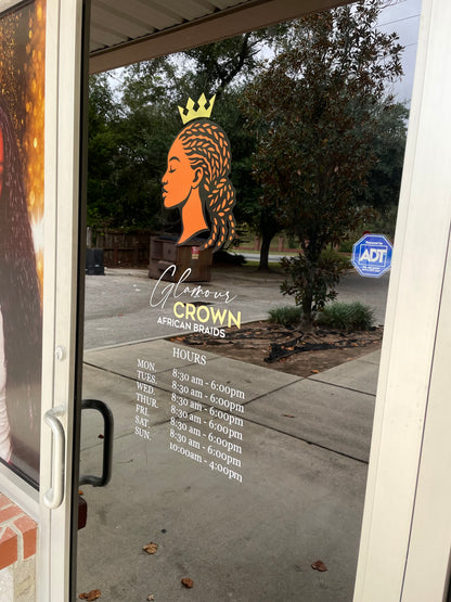 Business Hours Door Lettering