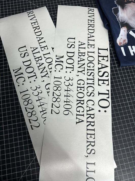 2 Count DOT Number Decals w/ Logo and MC (Truck Decals)