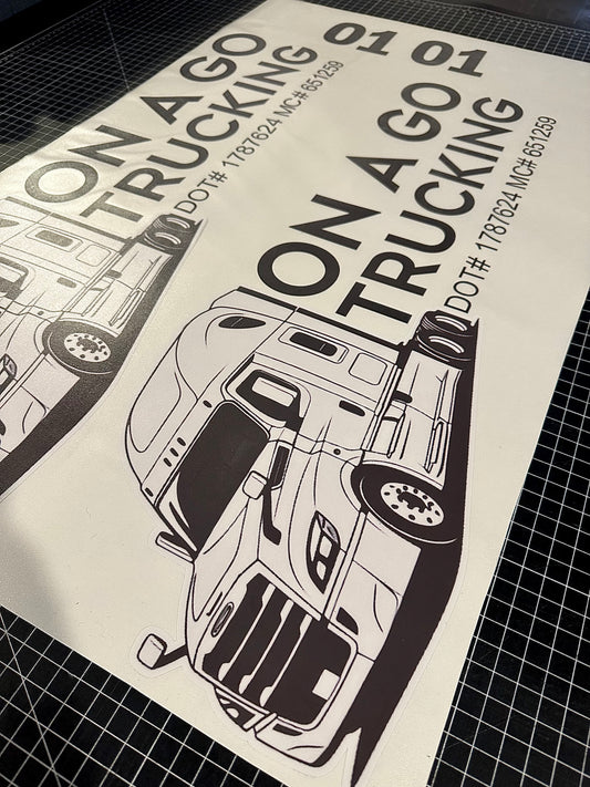 2 Count DOT Number Decals w/ Logo and MC (Truck Decals)