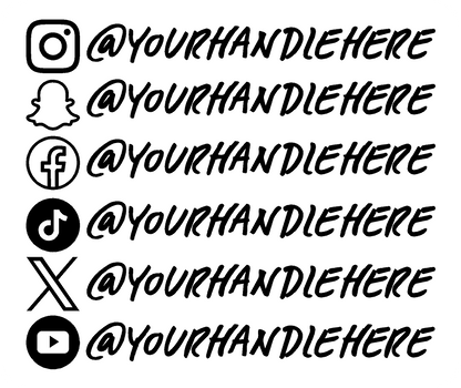 Social Media Handle Car Decal - 2 COUNT